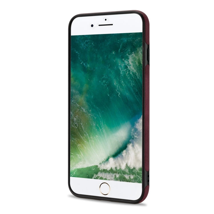 For iPhone SE 2022 / SE 2020 / 8 / 7 N.BEKUS Vertical Flip Card Slot RFID Phone Case(Wine Red) - HoMEdemic™ 