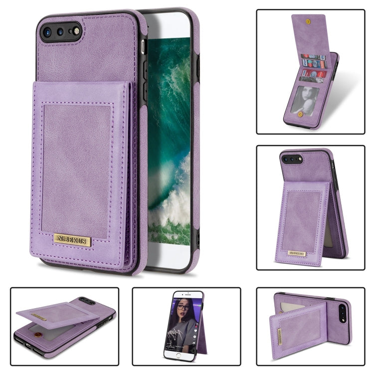 N.BEKUS Vertical Flip Card Slot RFID Phone Case For iPhone 8 Plus / 7 Plus(Purple) - HoMEdemic™ 