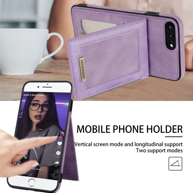 N.BEKUS Vertical Flip Card Slot RFID Phone Case For iPhone 8 Plus / 7 Plus(Purple) - HoMEdemic™ 