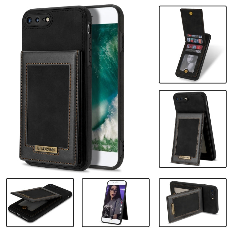 N.BEKUS Vertical Flip Card Slot RFID Phone Case For iPhone 8 Plus / 7 Plus(Black) - HoMEdemic™ 