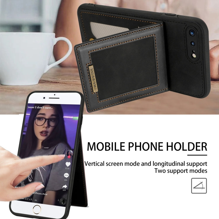N.BEKUS Vertical Flip Card Slot RFID Phone Case For iPhone 8 Plus / 7 Plus(Black) - HoMEdemic™ 