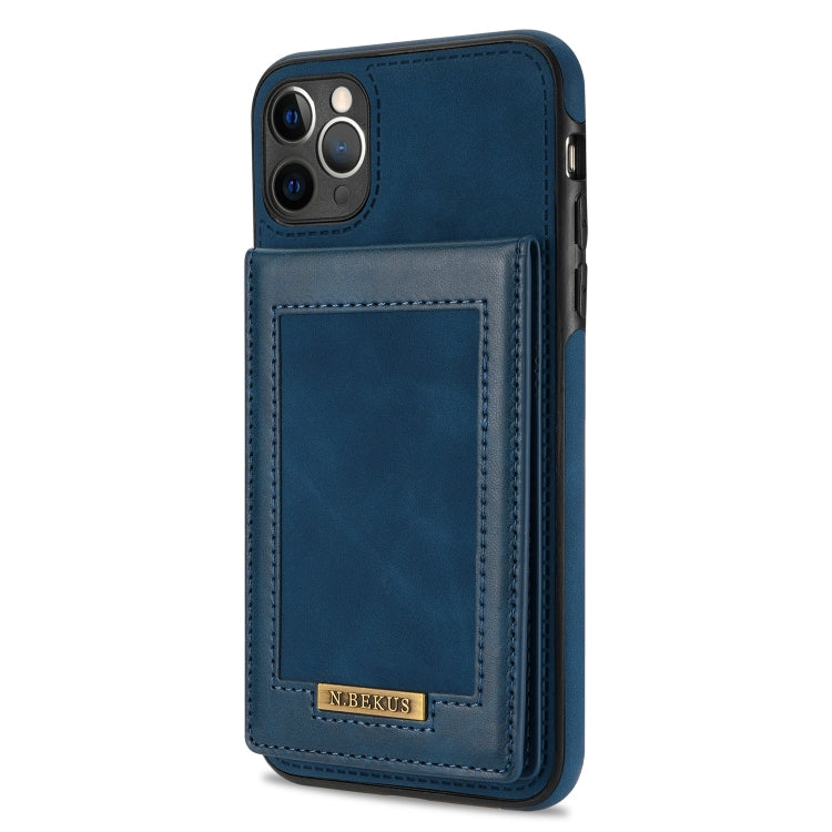 For iPhone 11 Pro Max N.BEKUS Vertical Flip Card Slot RFID Phone Case (Blue) - HoMEdemic™ 