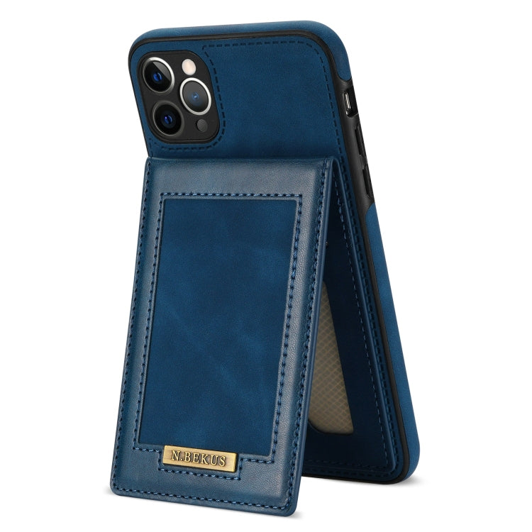 For iPhone 11 Pro Max N.BEKUS Vertical Flip Card Slot RFID Phone Case (Blue) - HoMEdemic™ 