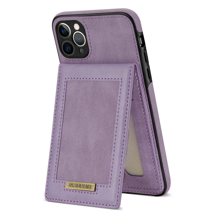 For iPhone 11 Pro Max N.BEKUS Vertical Flip Card Slot RFID Phone Case (Purple) - HoMEdemic™ 