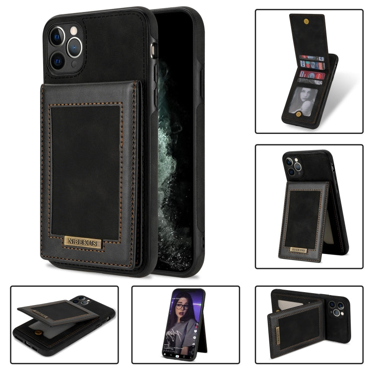 For iPhone 11 Pro Max N.BEKUS Vertical Flip Card Slot RFID Phone Case (Black) - HoMEdemic™ 