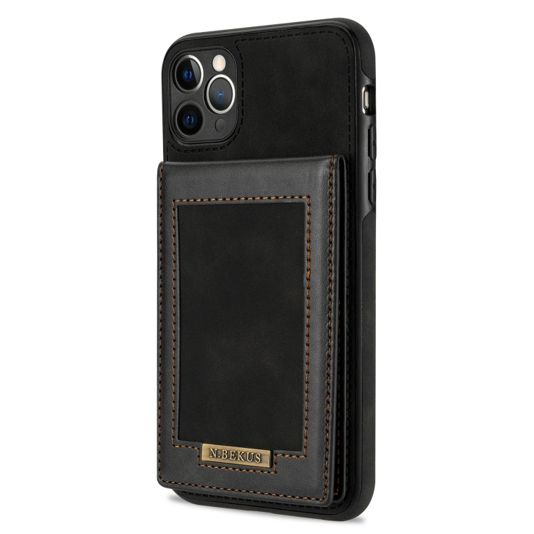 For iPhone 11 Pro Max N.BEKUS Vertical Flip Card Slot RFID Phone Case (Black) - HoMEdemic™ 