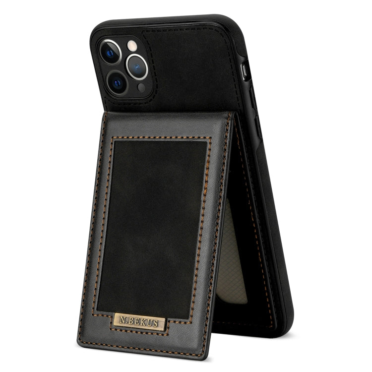 For iPhone 11 Pro Max N.BEKUS Vertical Flip Card Slot RFID Phone Case (Black) - HoMEdemic™ 