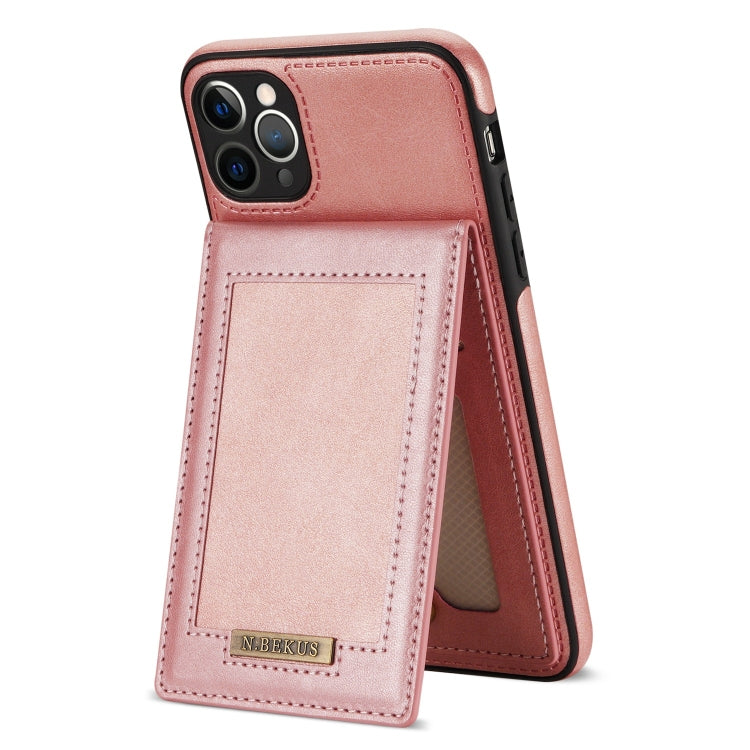For iPhone 11 Pro N.BEKUS Vertical Flip Card Slot RFID Phone Case (Rose Gold) - HoMEdemic™ 