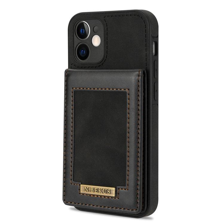 For iPhone 12 mini N.BEKUS Vertical Flip Card Slot RFID Phone Case (Black) - HoMEdemic™ 