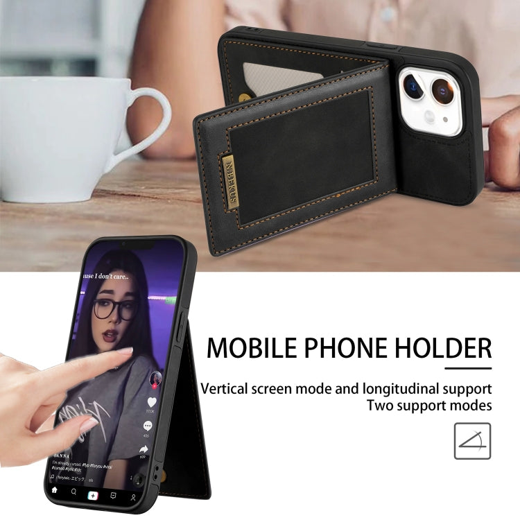 For iPhone 12 mini N.BEKUS Vertical Flip Card Slot RFID Phone Case (Black) - HoMEdemic™ 