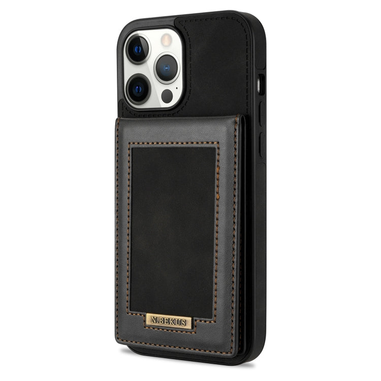 For iPhone 12 Pro Max N.BEKUS Vertical Flip Card Slot RFID Phone Case(Black) - HoMEdemic™ 