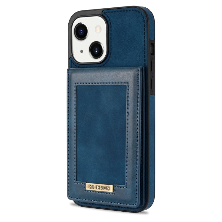 For iPhone 13 mini N.BEKUS Vertical Flip Card Slot RFID Phone Case (Blue) - HoMEdemic™ 