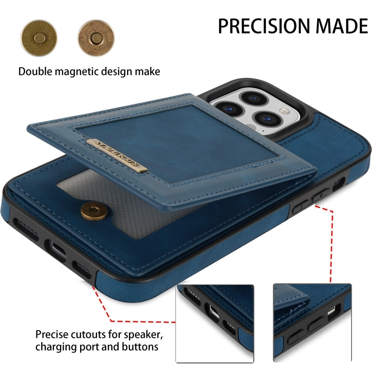 For iPhone 14 Pro N.BEKUS Vertical Flip Card Slot RFID Phone Case(Blue) - HoMEdemic™ 