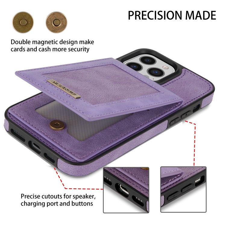 For iPhone 14 Pro N.BEKUS Vertical Flip Card Slot RFID Phone Case(Purple) - HoMEdemic™ 
