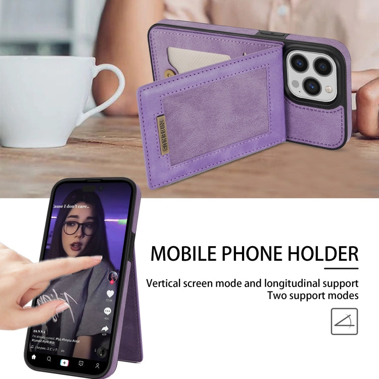 For iPhone 14 Pro N.BEKUS Vertical Flip Card Slot RFID Phone Case(Purple) - HoMEdemic™ 