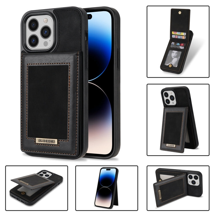 For iPhone 14 Pro N.BEKUS Vertical Flip Card Slot RFID Phone Case(Black) - HoMEdemic™ 