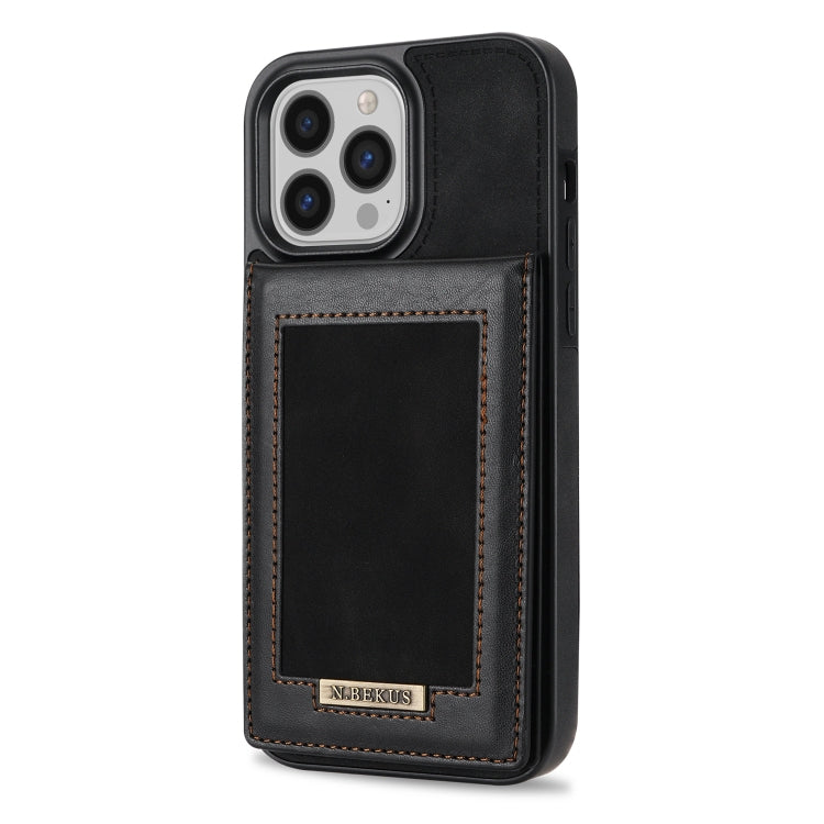 For iPhone 14 Pro N.BEKUS Vertical Flip Card Slot RFID Phone Case(Black) - HoMEdemic™ 