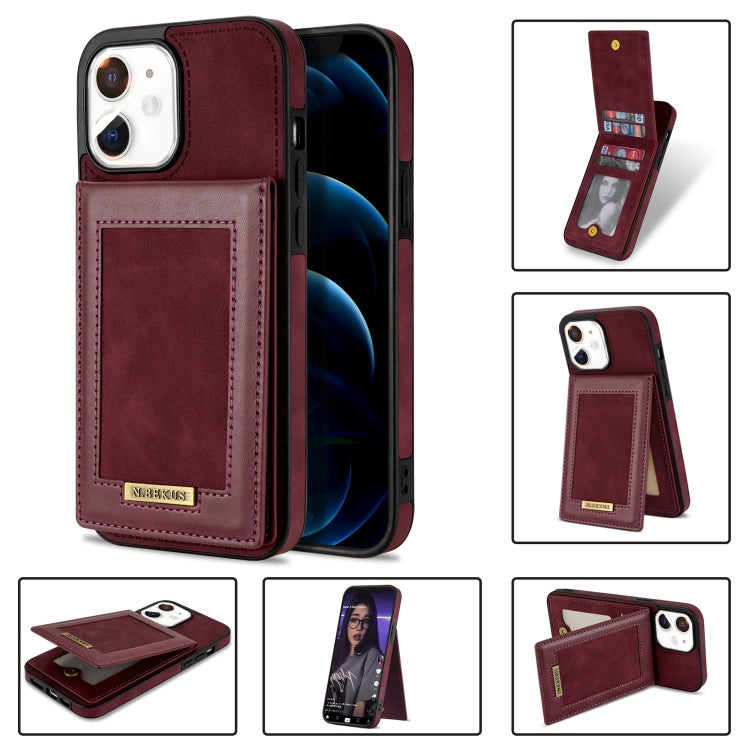 For iPhone 11 N.BEKUS Vertical Flip Card Slot RFID Phone Case (Wine Red) - HoMEdemic™ 