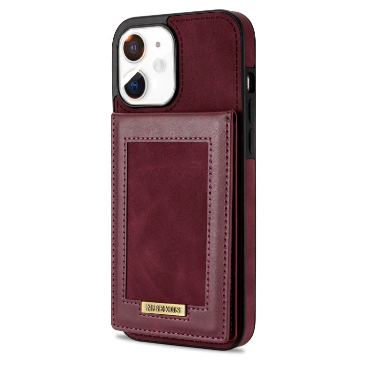 For iPhone 11 N.BEKUS Vertical Flip Card Slot RFID Phone Case (Wine Red) - HoMEdemic™ 