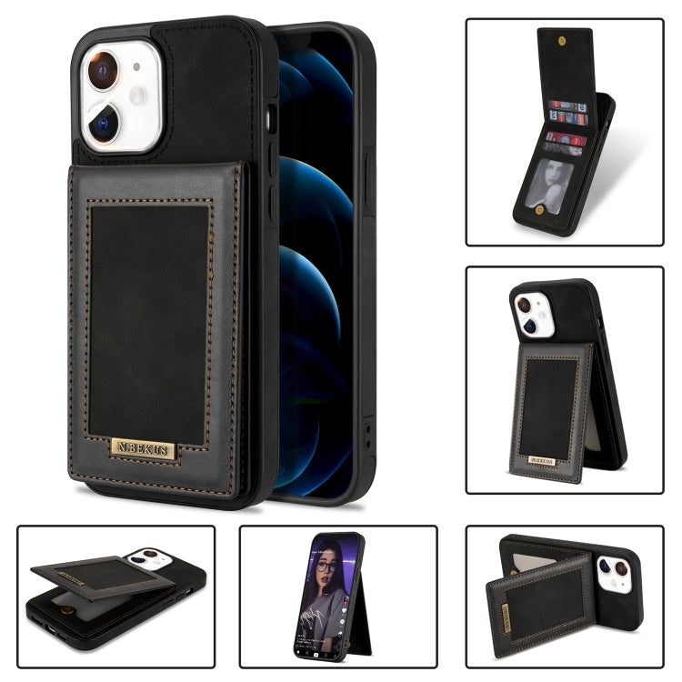 For iPhone 11 N.BEKUS Vertical Flip Card Slot RFID Phone Case (Black) - HoMEdemic™ 