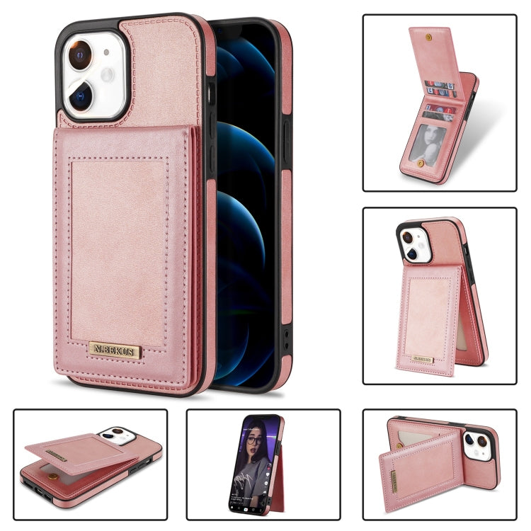 For iPhone 11 N.BEKUS Vertical Flip Card Slot RFID Phone Case (Rose Gold) - HoMEdemic™ 