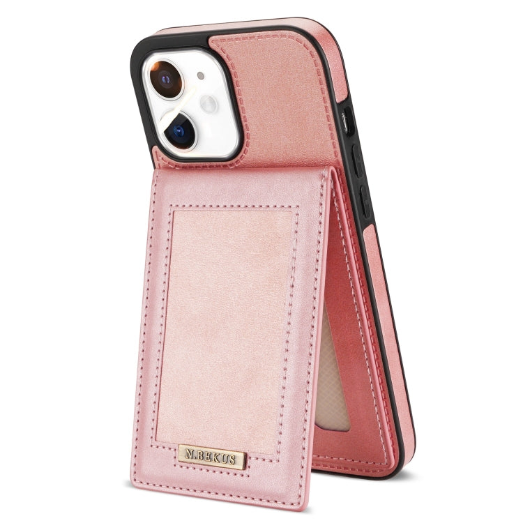 For iPhone 11 N.BEKUS Vertical Flip Card Slot RFID Phone Case (Rose Gold) - HoMEdemic™ 
