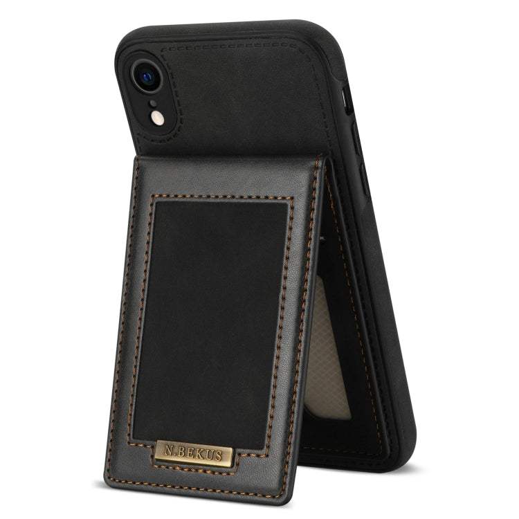 For iPhone XR N.BEKUS Vertical Flip Card Slot RFID Phone Case(Black) - HoMEdemic™ 
