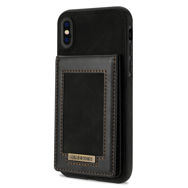 For iPhone XS Max N.BEKUS Vertical Flip Card Slot RFID Phone Case(Black) - HoMEdemic™ 