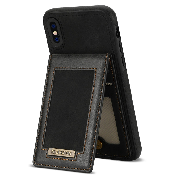 For iPhone X / XS N.BEKUS Vertical Flip Card Slot RFID Phone Case(Black) - HoMEdemic™ 