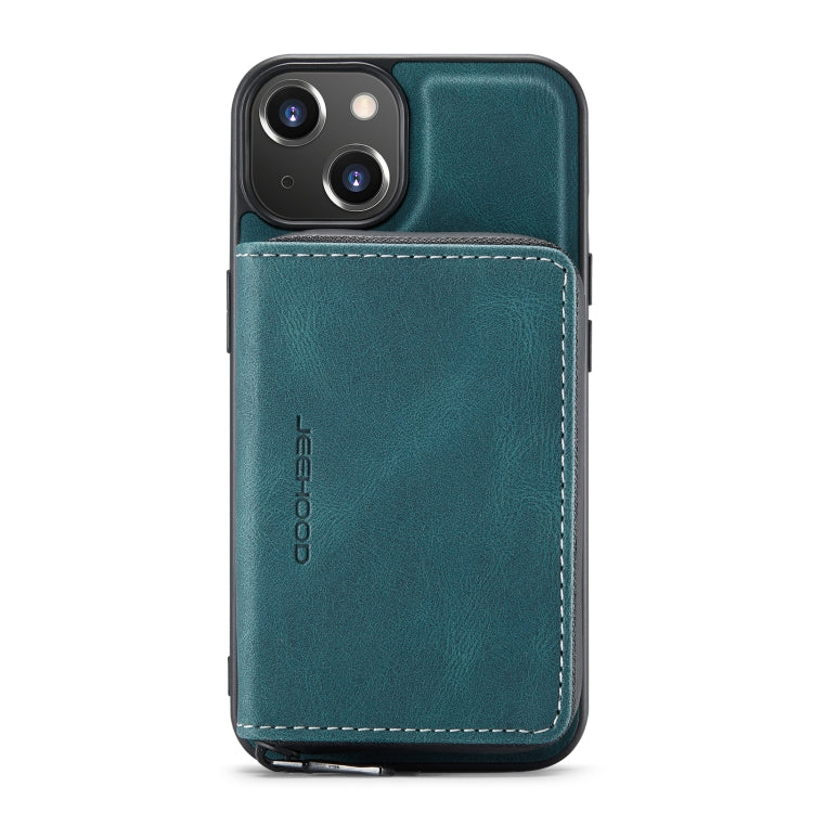 For iPhone 14 JEEHOOD Magnetic Zipper Wallet Leather Phone Case (Blue) - HoMEdemic™ 