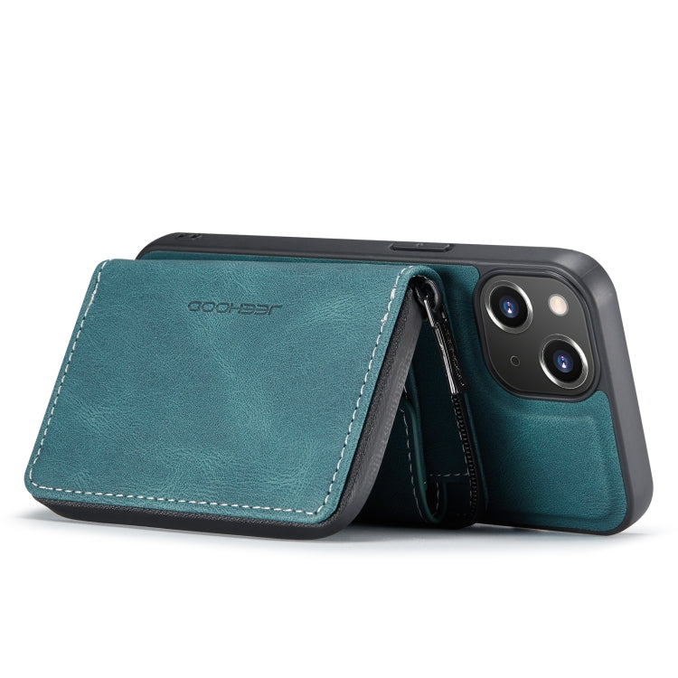 For iPhone 14 JEEHOOD Magnetic Zipper Wallet Leather Phone Case (Blue) - HoMEdemic™ 