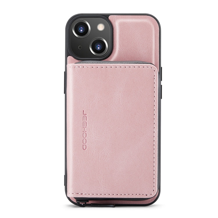 For iPhone 14 JEEHOOD Magnetic Zipper Wallet Leather Phone Case (Pink) - HoMEdemic™ 