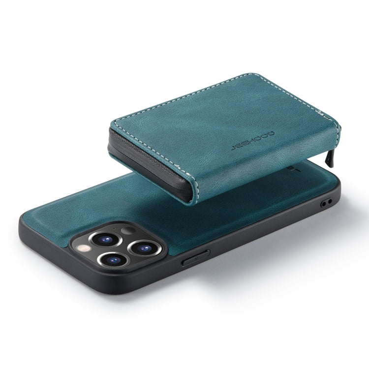 For iPhone 14 Pro JEEHOOD Magnetic Zipper Wallet Leather Phone Case(Blue) - HoMEdemic™ 
