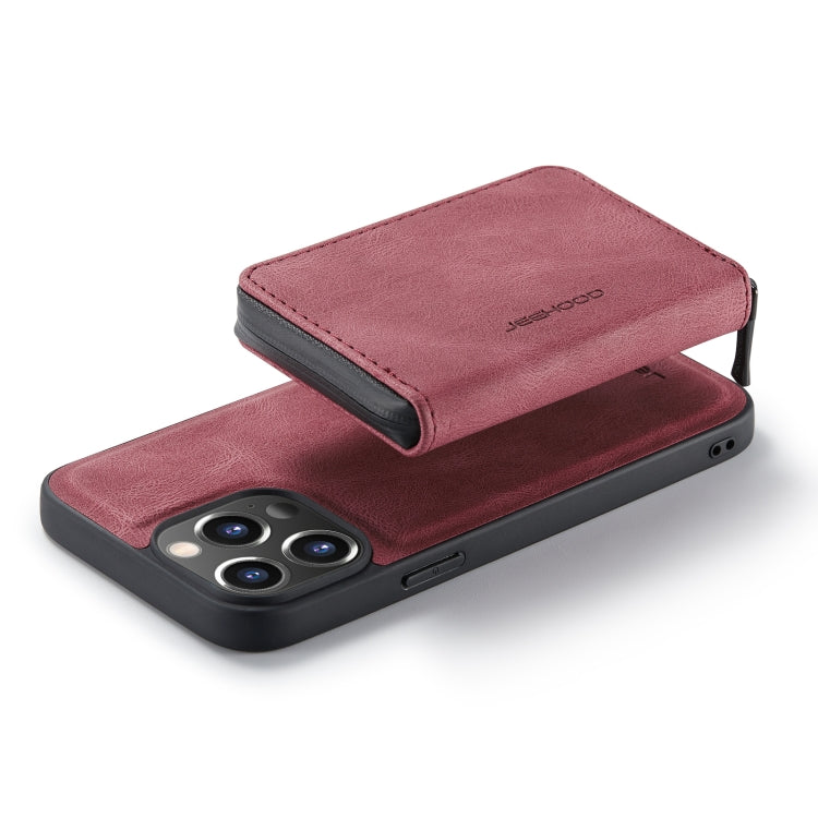 For iPhone 14 Pro Max JEEHOOD Magnetic Zipper Wallet Leather Phone Case (Red) - HoMEdemic™ 
