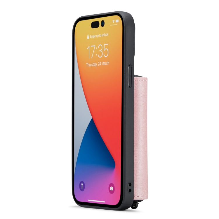 For iPhone 14 Pro Max JEEHOOD Magnetic Zipper Wallet Leather Phone Case (Pink) - HoMEdemic™ 