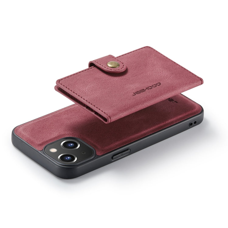 For iPhone 14 JEEHOOD Retro Magnetic Detachable Leather Phone Case (Red) - HoMEdemic™ 