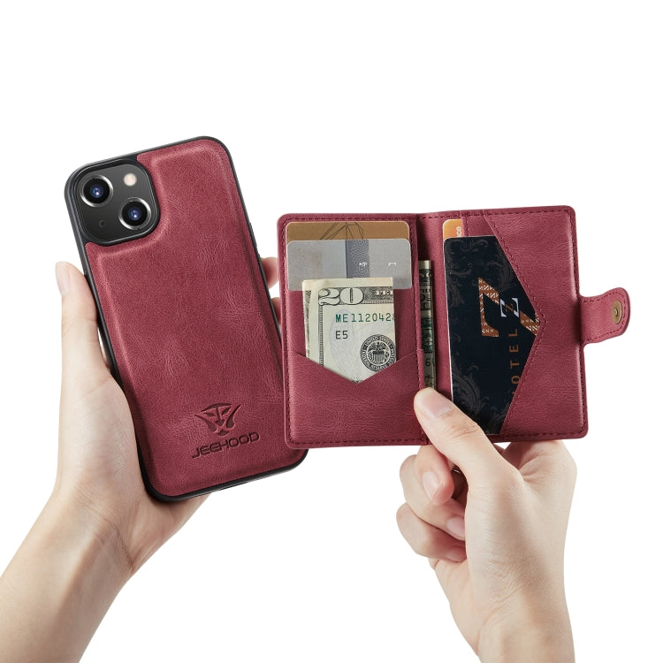 For iPhone 14 JEEHOOD Retro Magnetic Detachable Leather Phone Case (Red) - HoMEdemic™ 