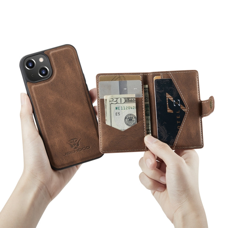 For iPhone 14 JEEHOOD Retro Magnetic Detachable Leather Phone Case (Brown) - HoMEdemic™ 