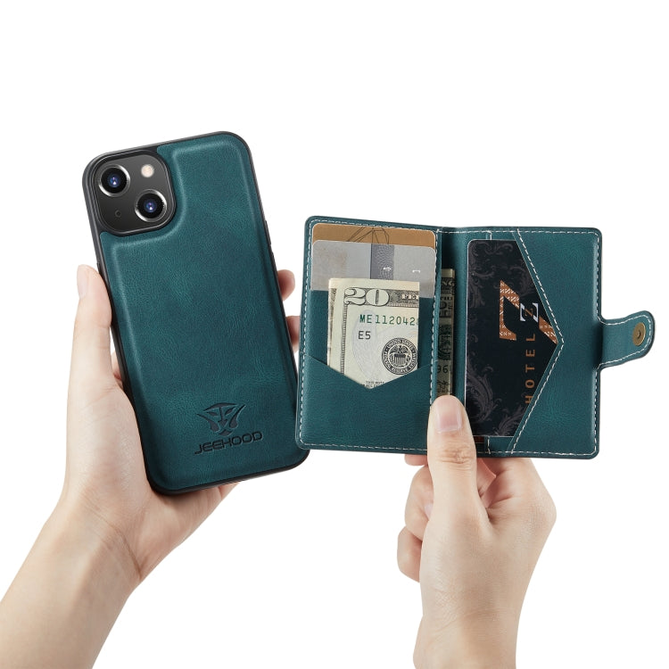 For iPhone 14 JEEHOOD Retro Magnetic Detachable Leather Phone Case (Blue) - HoMEdemic™ 