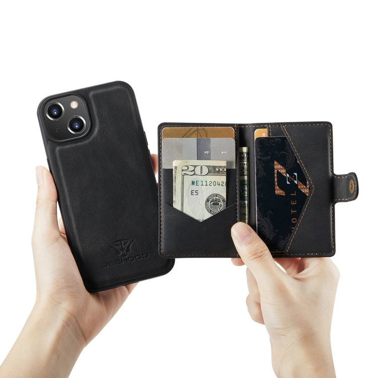For iPhone 14 JEEHOOD Retro Magnetic Detachable Leather Phone Case (Black) - HoMEdemic™ 
