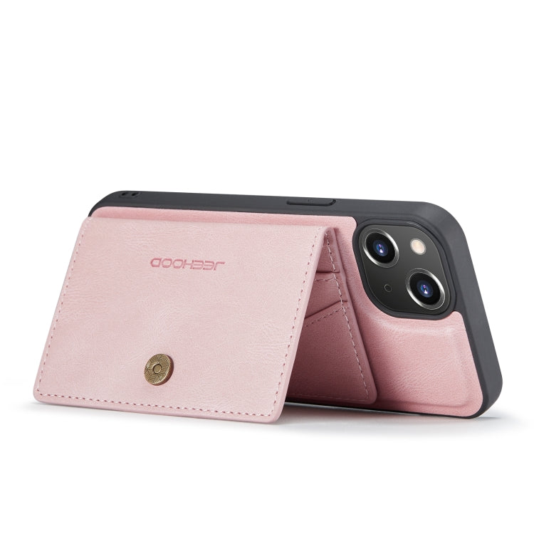 For iPhone 14 JEEHOOD Retro Magnetic Detachable Leather Phone Case (Pink) - HoMEdemic™ 