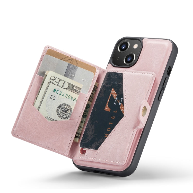 For iPhone 14 JEEHOOD Retro Magnetic Detachable Leather Phone Case (Pink) - HoMEdemic™ 