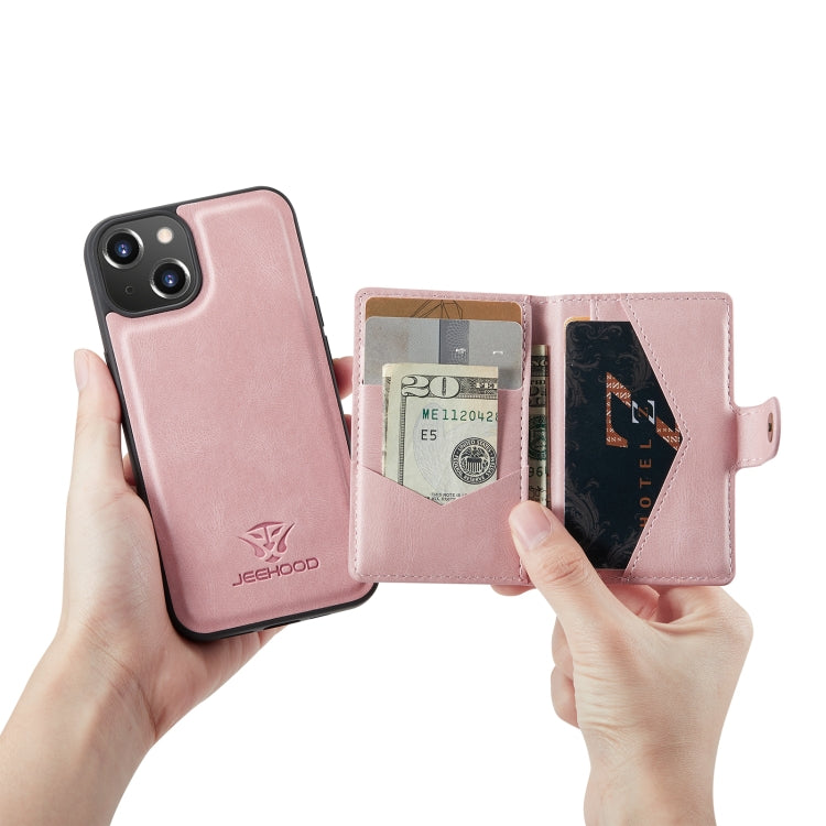 For iPhone 14 JEEHOOD Retro Magnetic Detachable Leather Phone Case (Pink) - HoMEdemic™ 