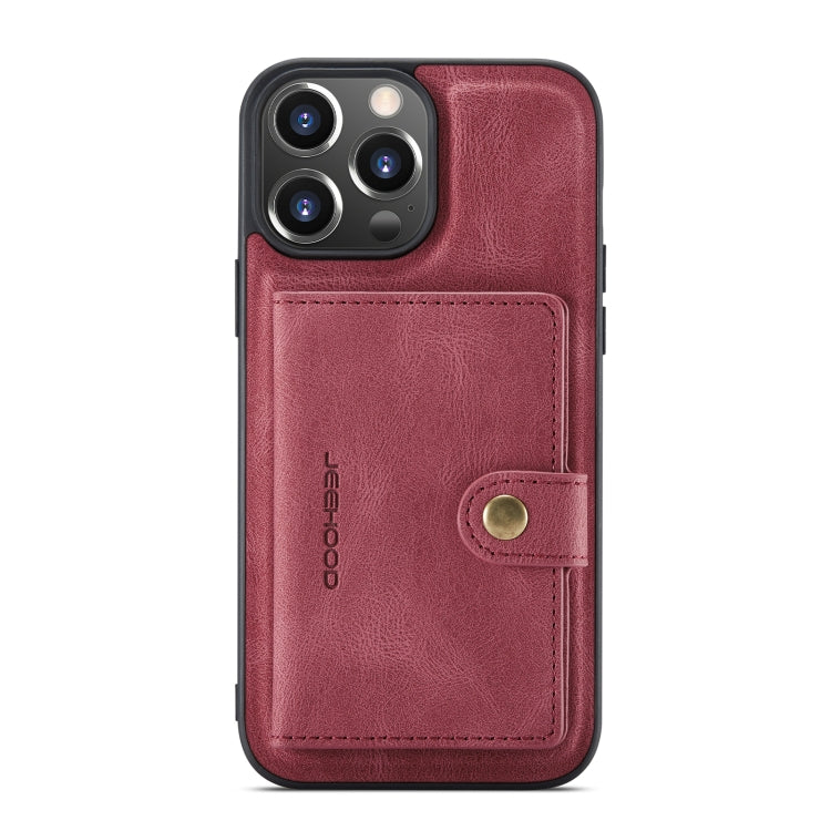 For iPhone 14 Pro JEEHOOD Retro Magnetic Detachable Leather Phone Case(Red) - HoMEdemic™ 
