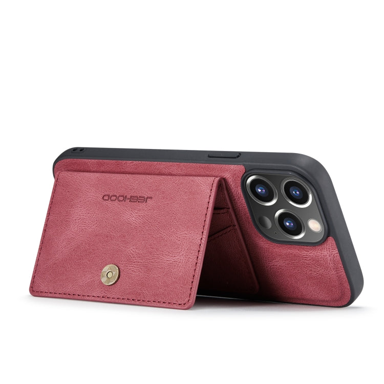 For iPhone 14 Pro JEEHOOD Retro Magnetic Detachable Leather Phone Case(Red) - HoMEdemic™ 