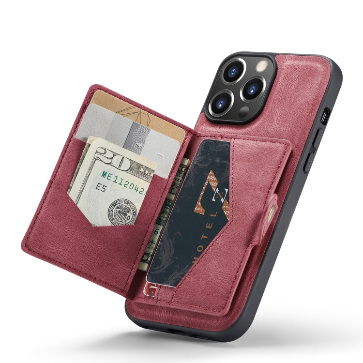 For iPhone 14 Pro JEEHOOD Retro Magnetic Detachable Leather Phone Case(Red) - HoMEdemic™ 