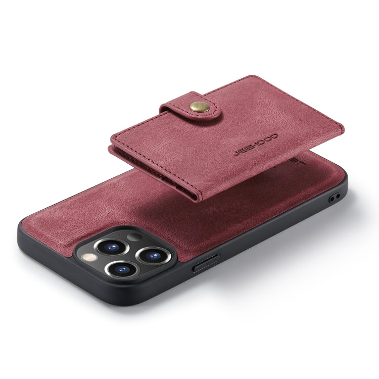 For iPhone 14 Pro JEEHOOD Retro Magnetic Detachable Leather Phone Case(Red) - HoMEdemic™ 