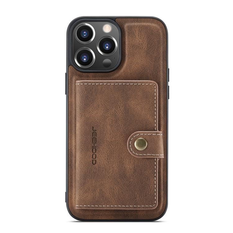 For iPhone 14 Pro JEEHOOD Retro Magnetic Detachable Leather Phone Case(Brown) - HoMEdemic™ 