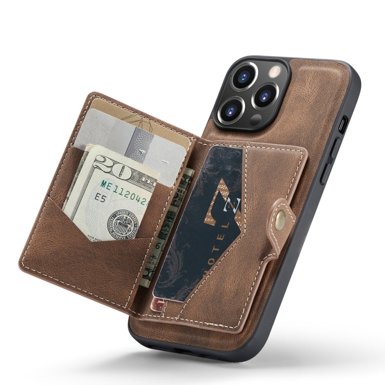 For iPhone 14 Pro JEEHOOD Retro Magnetic Detachable Leather Phone Case(Brown) - HoMEdemic™ 