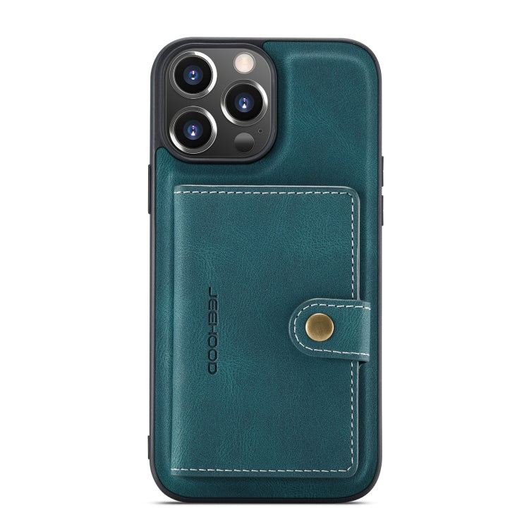 For iPhone 14 Pro JEEHOOD Retro Magnetic Detachable Leather Phone Case(Blue) - HoMEdemic™ 